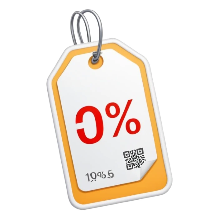 price tag with percentage sign sticker