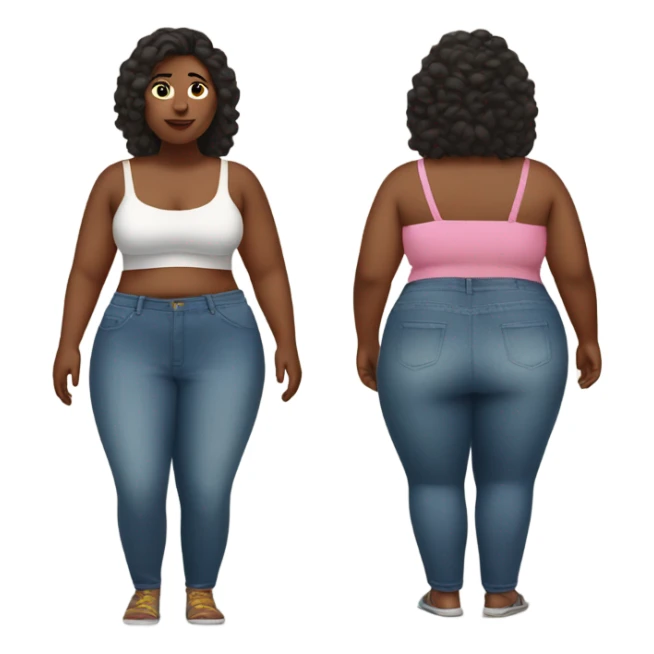 fat woman in a crop top sticker