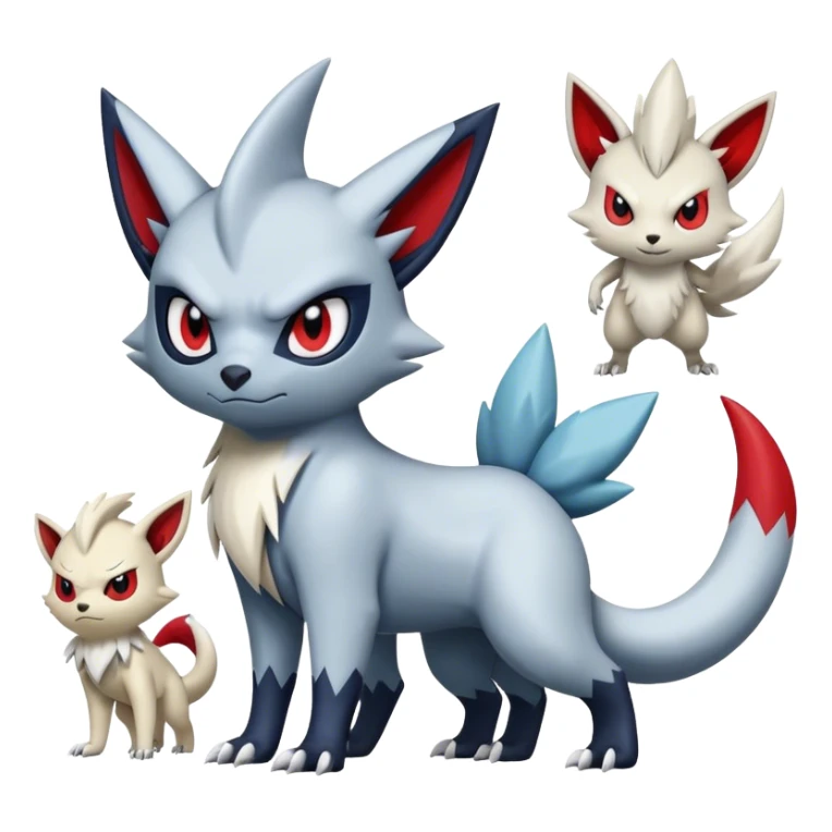 Cool Edgy Absol-Zangoose-Sneasel-Quilava, full body sticker
