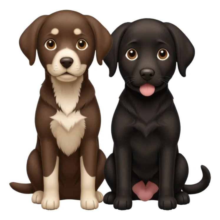 a black lab with a brown and white lab sticker