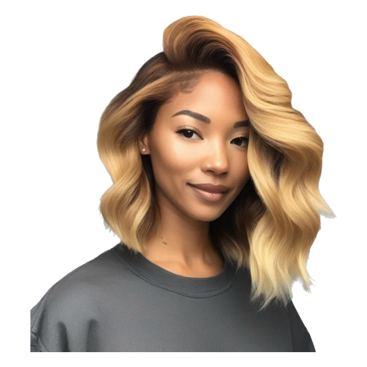 stylist in the process of bleaching a caramel balayage sticker