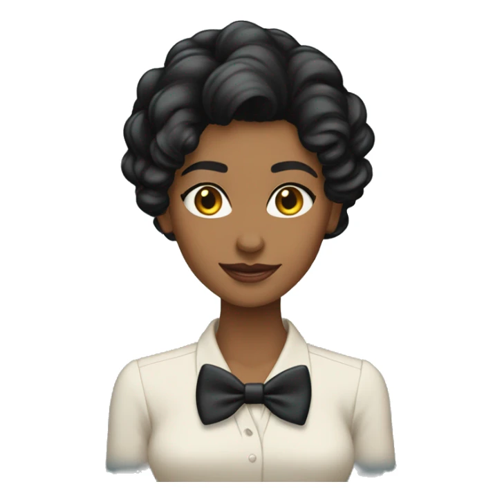 Morena cabelo liso preto formal sticker