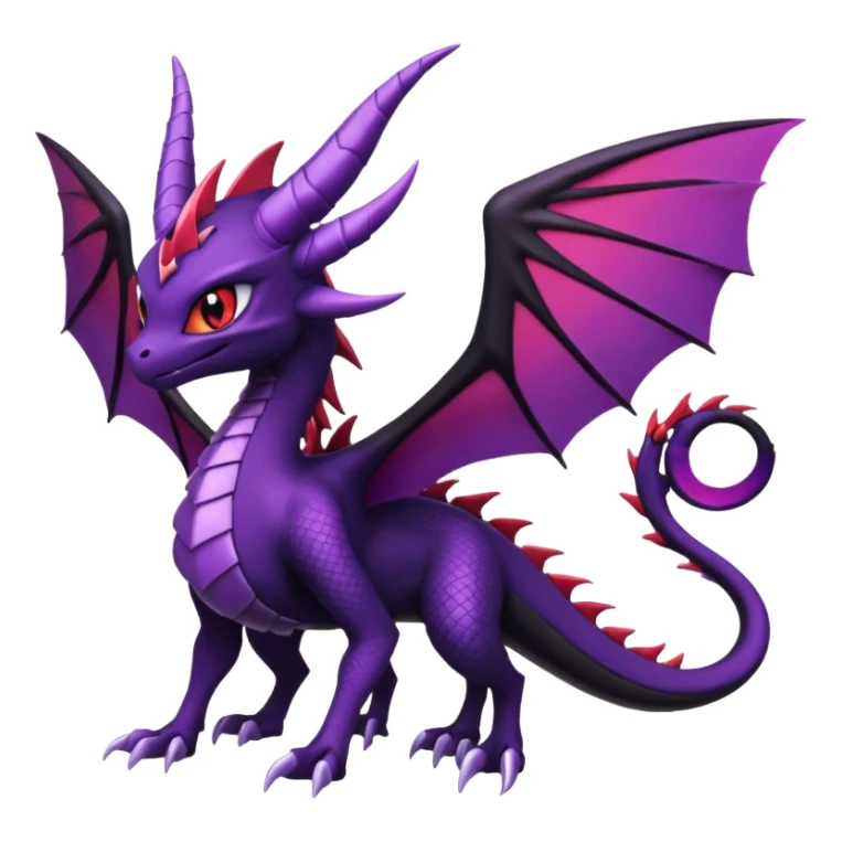 Spyro-Cynder-Yveltal-Lunala-Fakémon-hybrid-creature (full body)  sticker
