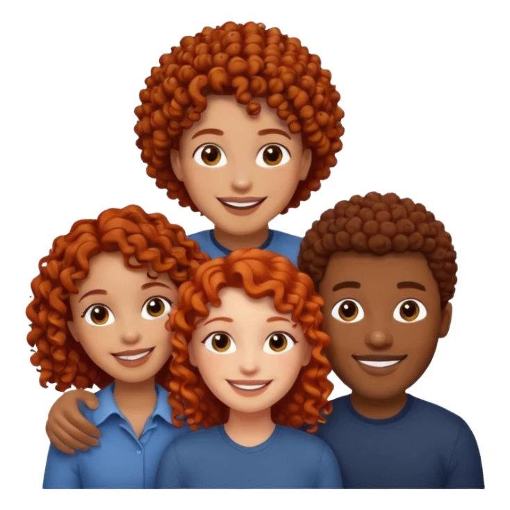 A couple with two black men and one curly redhead girl  sticker