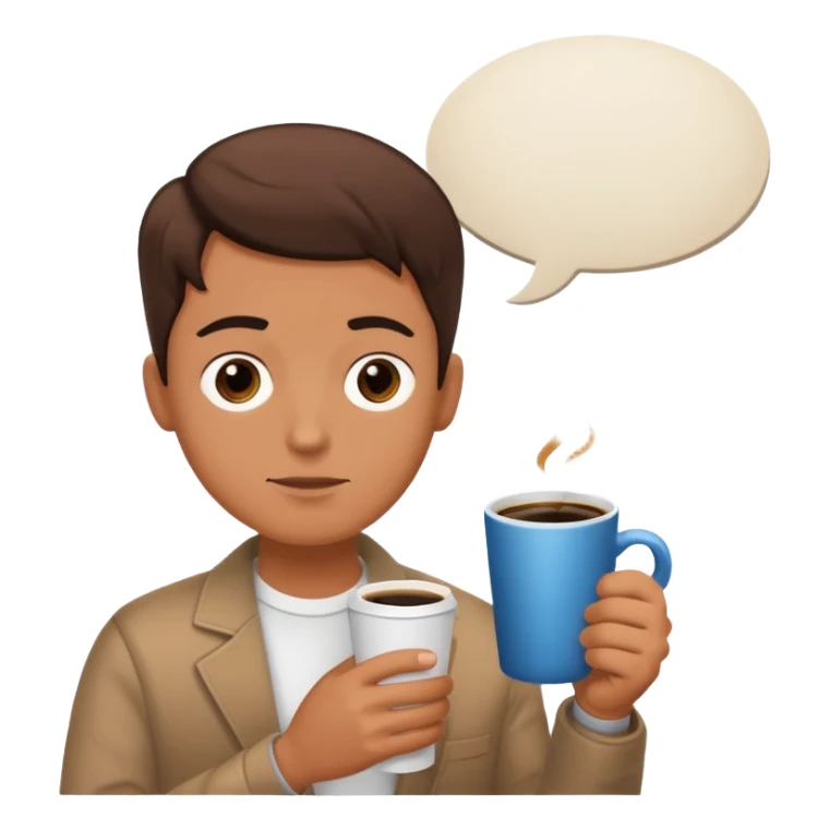 colazione, caffé e un fumetto che fa capire che qualcuno nello sfondo sta parlando sticker