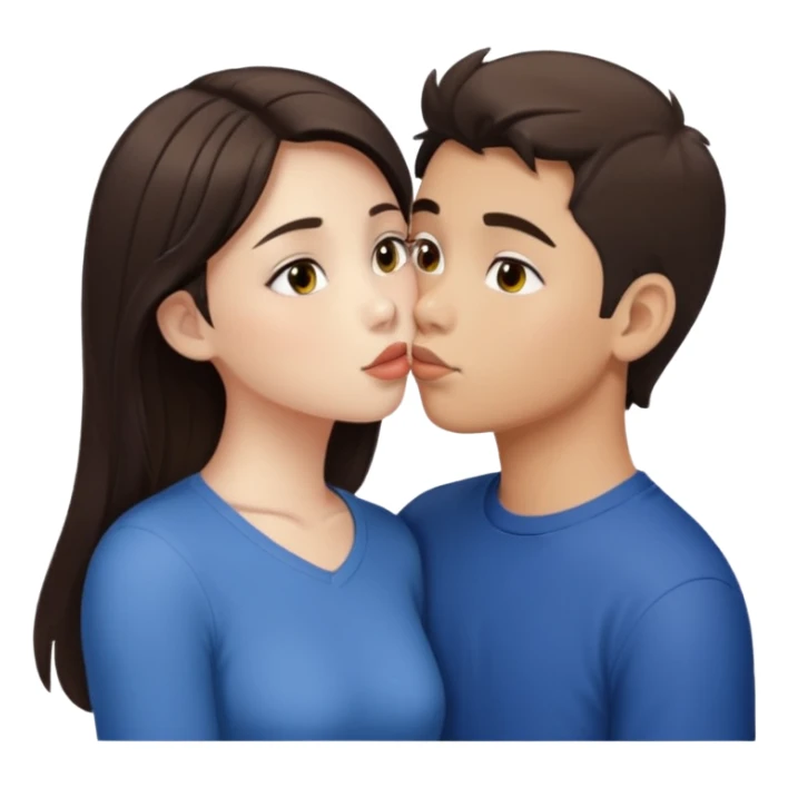 filipino boy kissing pretty white brunette with hazel eyes sticker