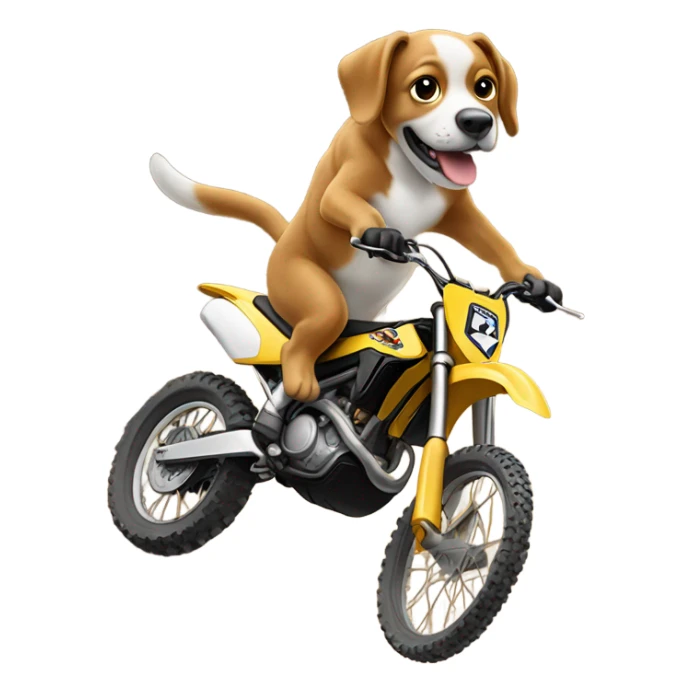 A dog hitting a jump on a dirt bike sticker