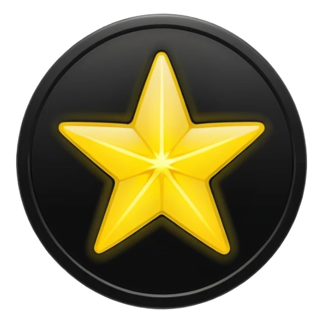 Make a star inside a clean black circle only and the star looks like the star in ios keyboard  sticker