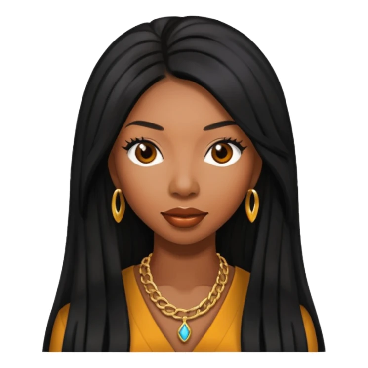 Brandy Norwood with black long hair sticker