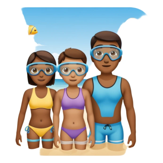 familia con gafas de snorkel sticker