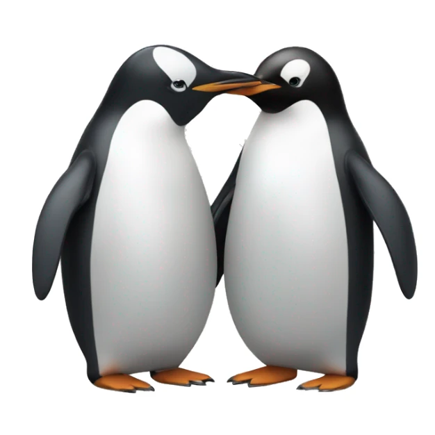 Penguin giving a pebble to another penguin sticker