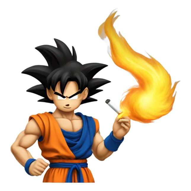 Super SAIYAN goku smoking a cigarette sticker