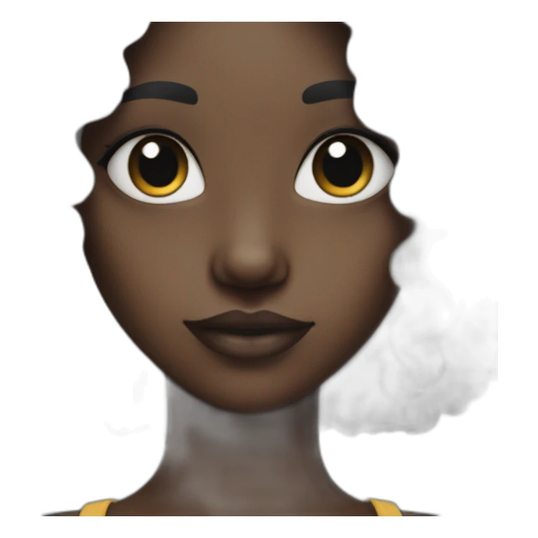 dark-skinned girl with freckles and blue hair sticker