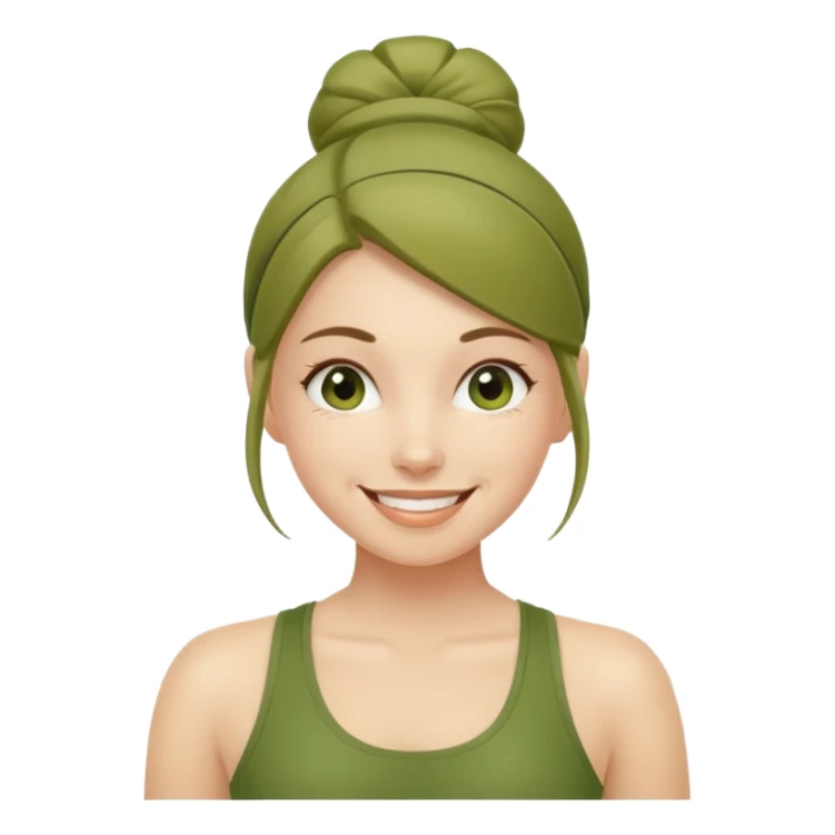 pilates girl in green olive set sticker