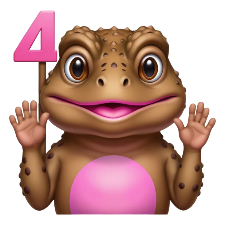 Bufo holding up a pink sign that says 4W sticker