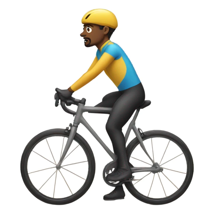 cyclist wearing a spandex clothes carrying a bicycle sticker