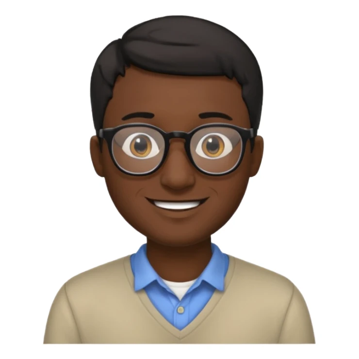 Emoli hombre con lentes poco cabello negro y nariz grande sticker