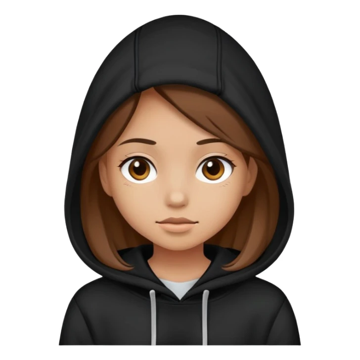 Una chica de negro con capucha y que sea morena sticker