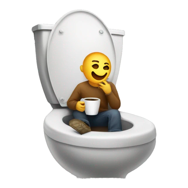 Sitting on the toilet with cigarette and coffee in hand sticker