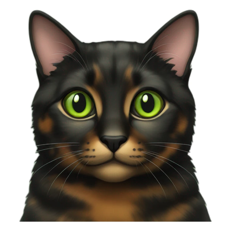 tortoiseshell black cat green eyes sticker