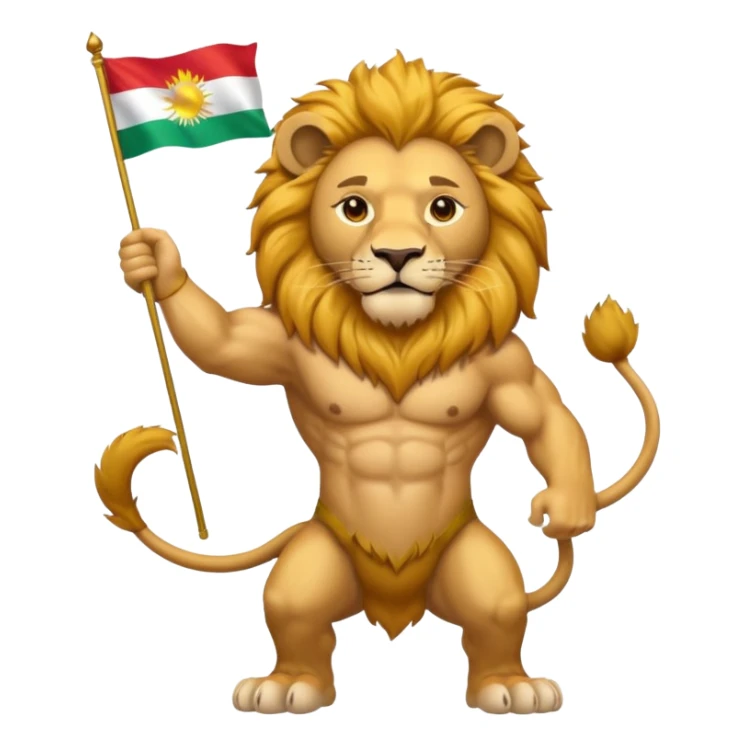 lion waving the Kurdistan flag sticker