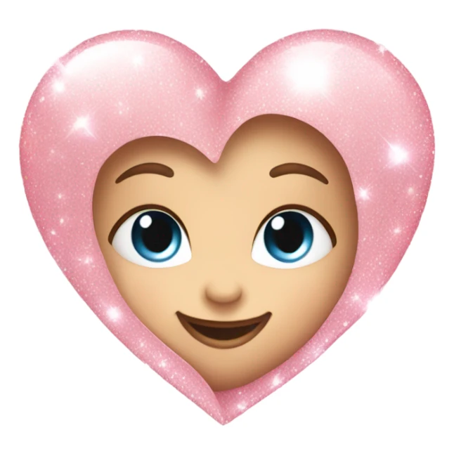 Baby pink love heart with sparkles  sticker