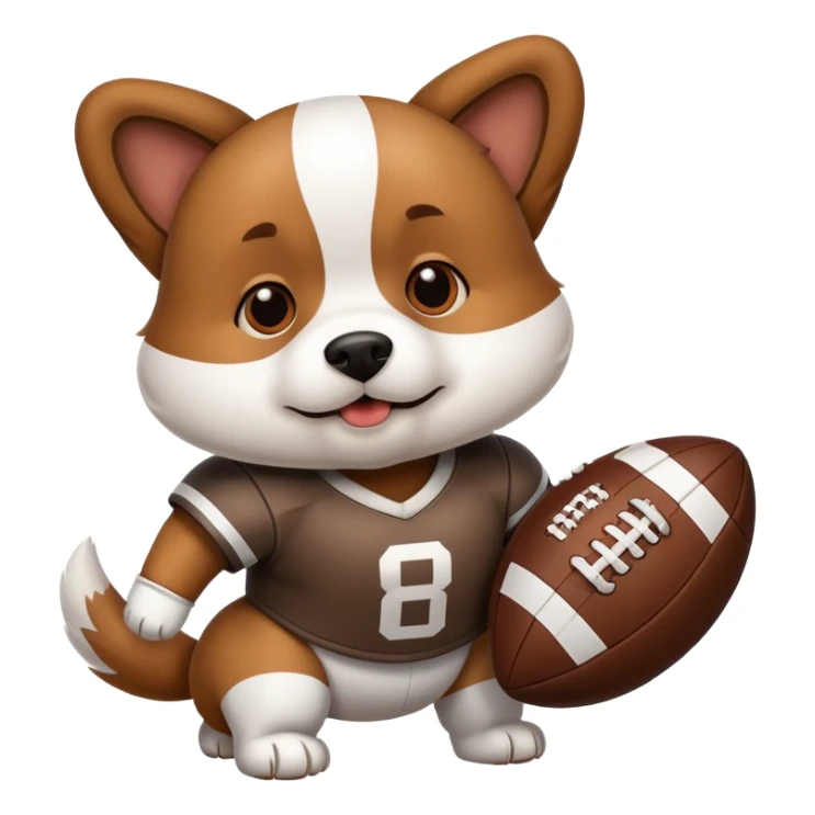 Dog in football pads sticker