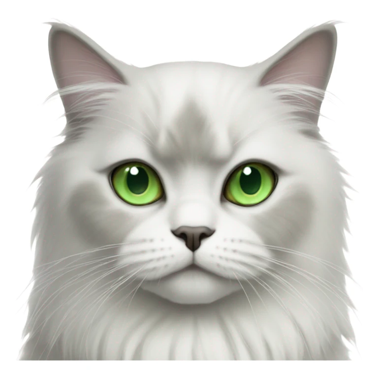 White and gray Persian cat with green eyes sticker