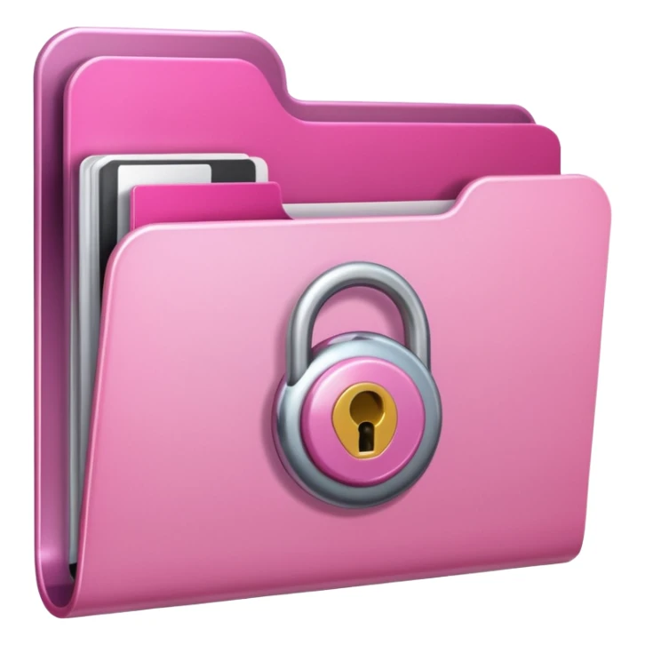 mix light pink dark pink and white girly lock with a folder behind it sticker