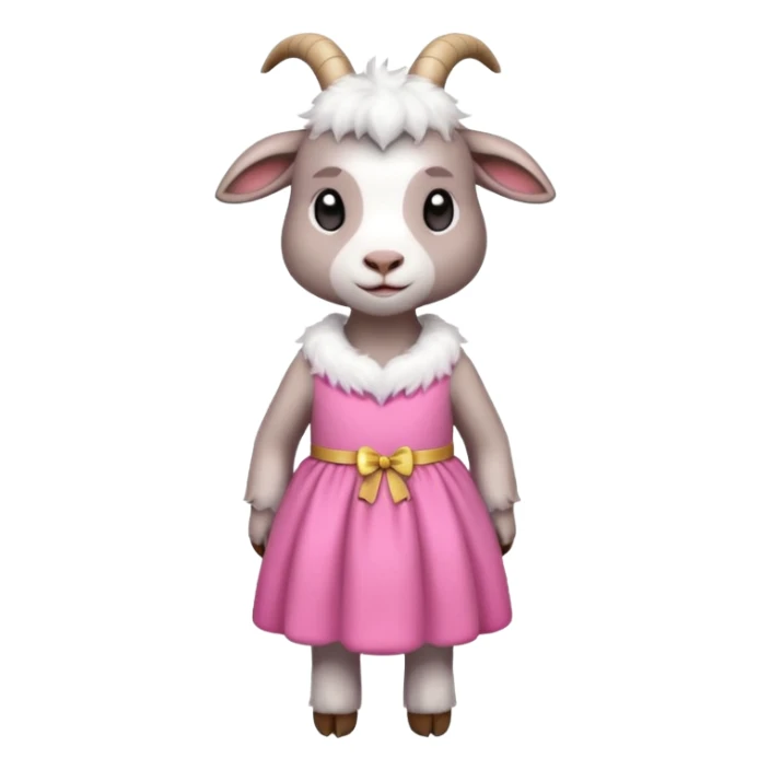A goat with pink dress sticker