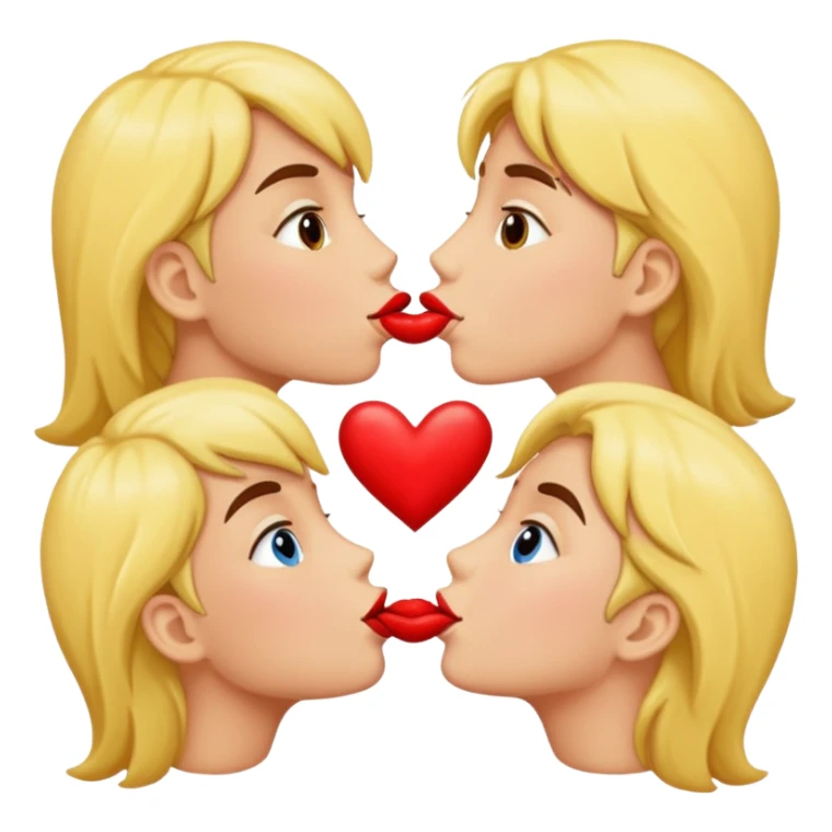Make me an image of kissing 5 kisses sticker