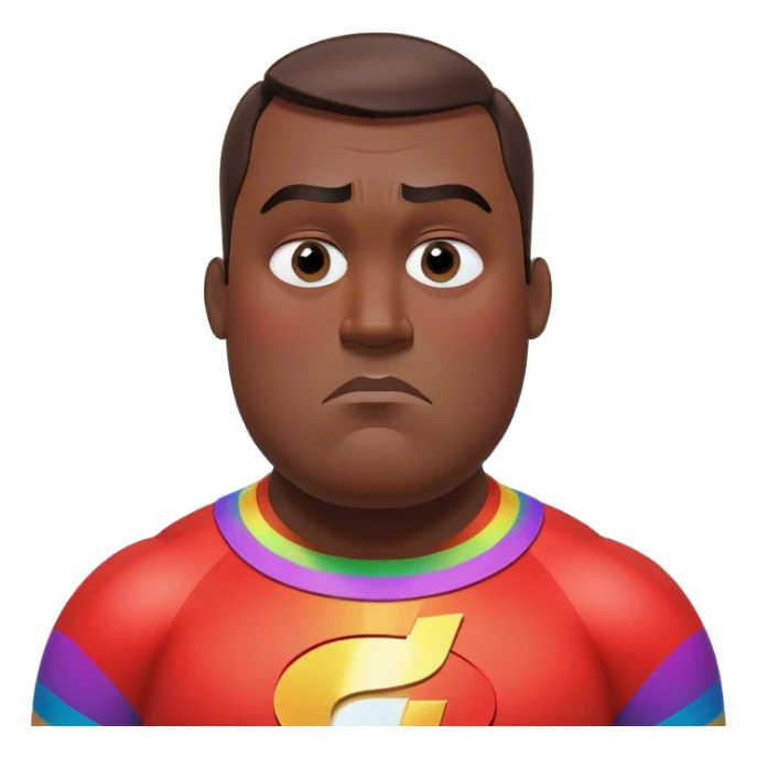 Sad depressed kinda fat Mr incredible head with haircut and slightly different eyes with mostly gray background but instead it’s rainbow but it’s epilepsy flashing lights and even the sound changed to distortion (⚠️❗️WARNING EPILEPSY WARNING!❗️⚠️) sticker