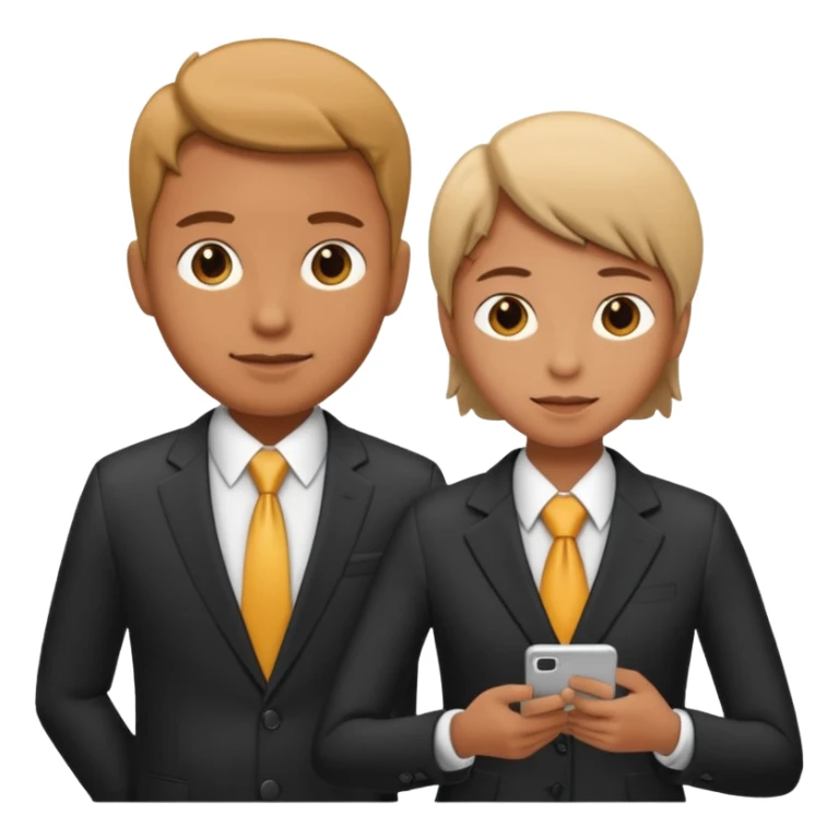 create a realistic emoji of a working person switching with another person. sticker