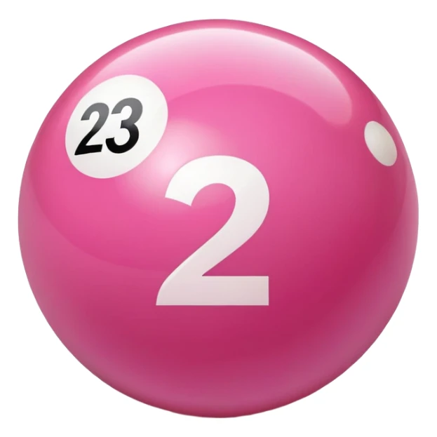 pink billiard ball with the number 23 sticker