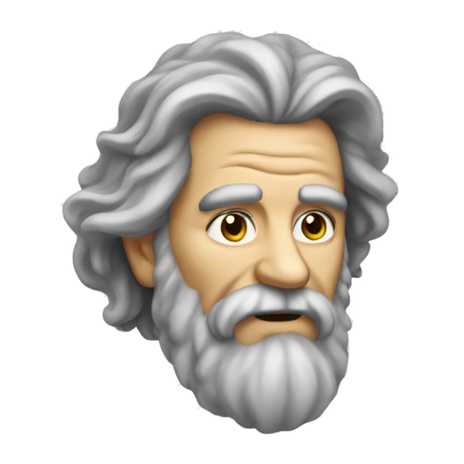 An old man with long hair and bushy beard as poet sticker
