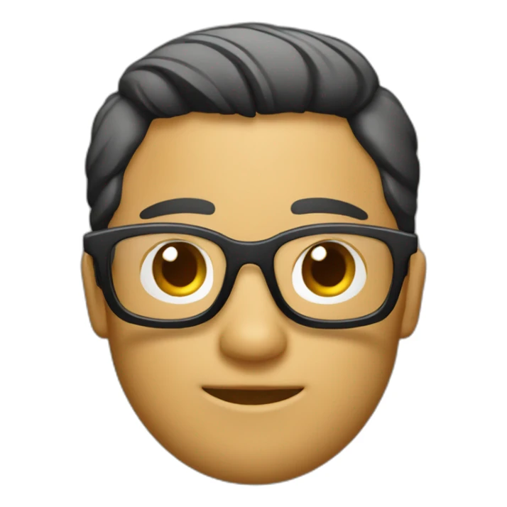 Chico con gafas negras y audífonos blancos sticker