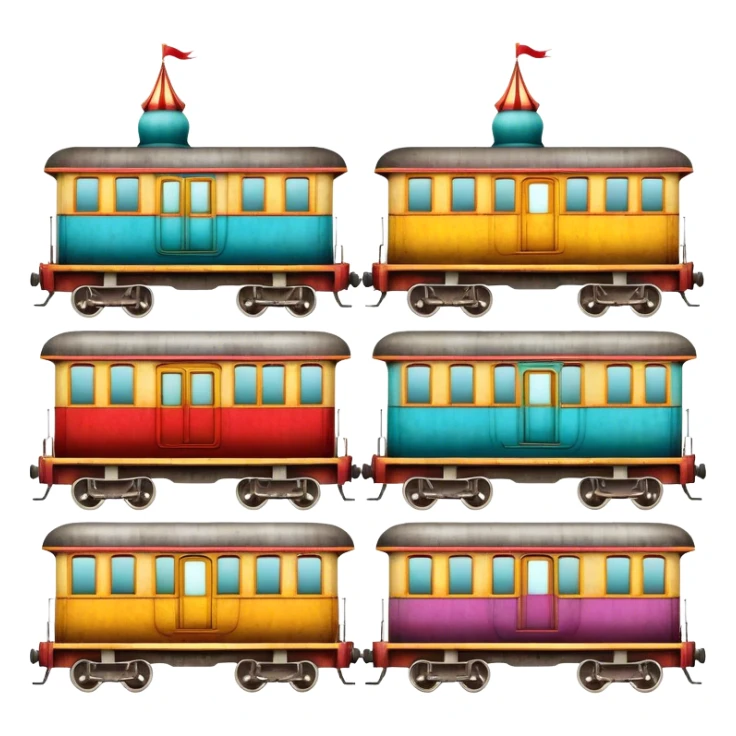 Vintage circus train cars sticker