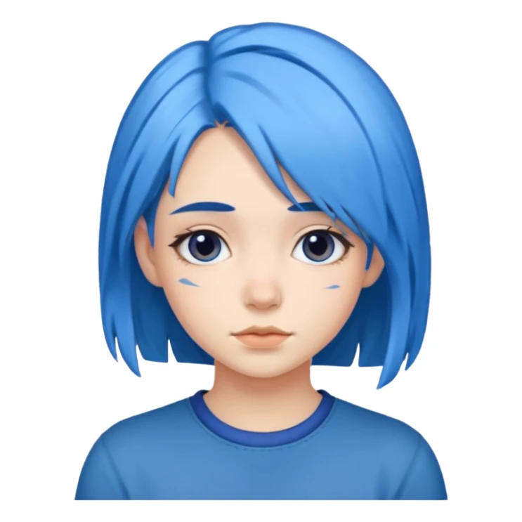 girl with blue hair sticker