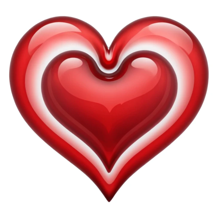 frosted glass heart filled with swirling blood liquid, shiny sticker