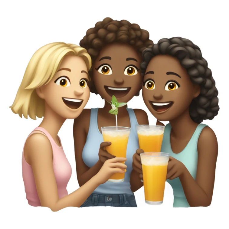 Group of girls drinking  sticker