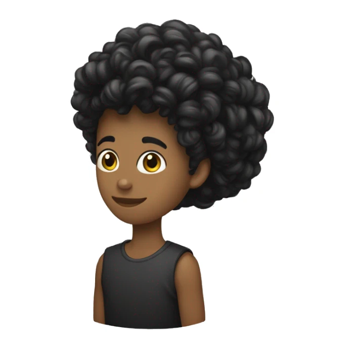 Pai branco cabelo preto curto com um filho negro de cabelos longos cacheados sticker
