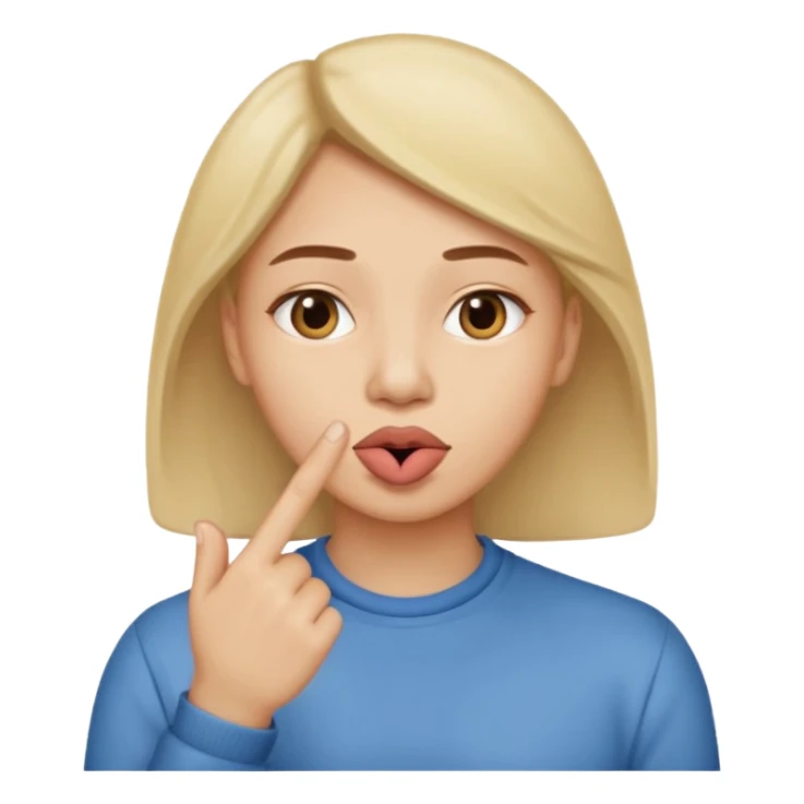 schweigen, one finger in front of mouth sticker