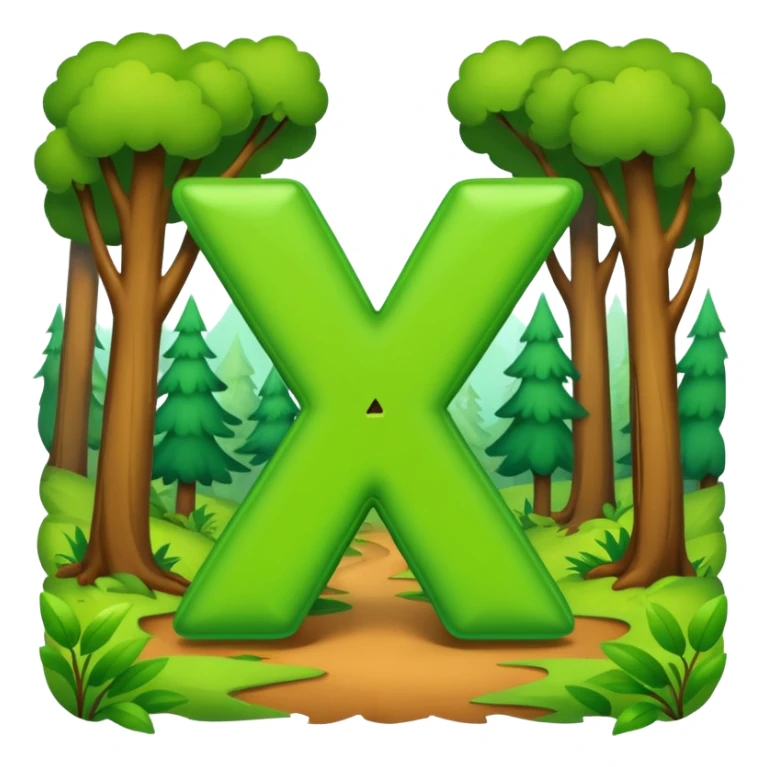 the letter X running around in the woods having an adventure sticker