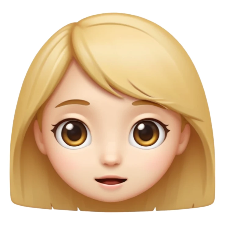cute emoji, chibi cartoon style, big expressive eyes, soft lighting, smooth gradients, clean outlines, semi-realistic digital illustration, modern tech vibe, high detail, sticker style, transparent background sticker