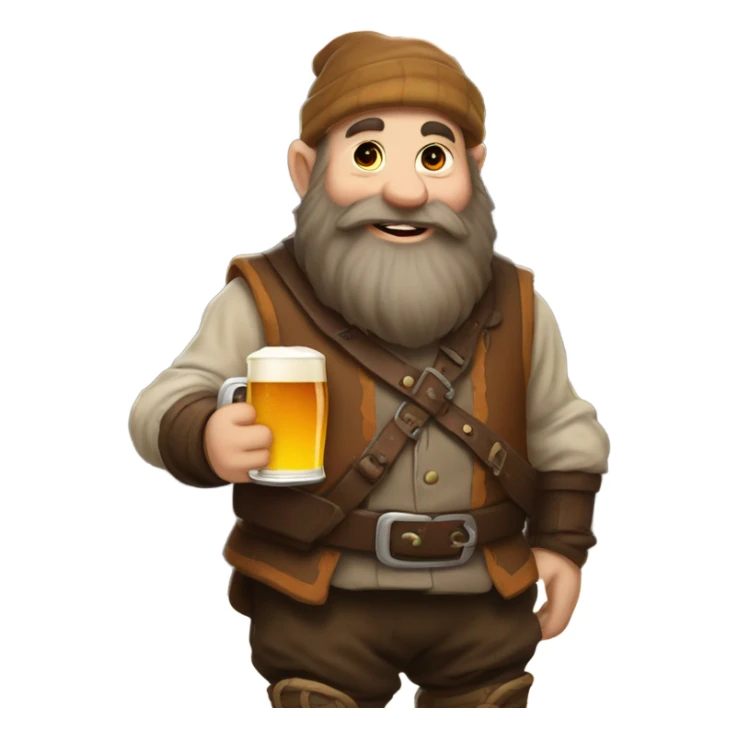 Dwarf holding a pint of beer sticker