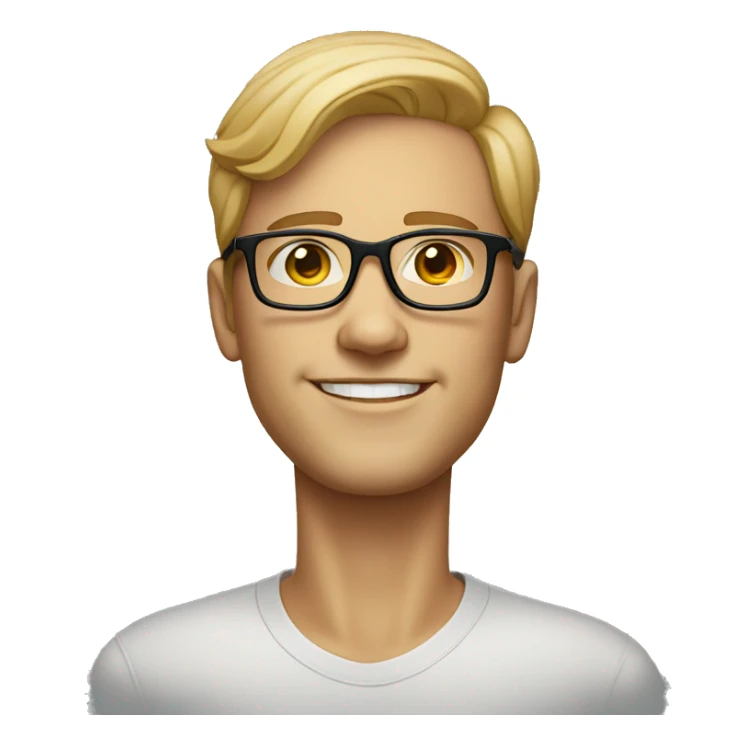 realistic portrait of a good looking guy with light skin wearing glasses sticker