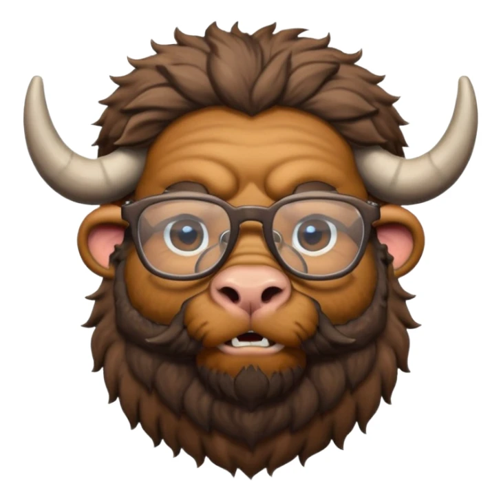 bearded buffalo with shirt and glasses sticker