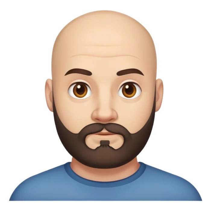 bald heavyset white man with dark brown beard intimate sfw sticker