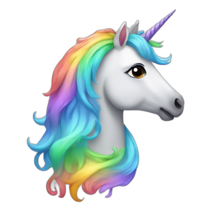 Unicorn with rainbow colored mane and stars sticker