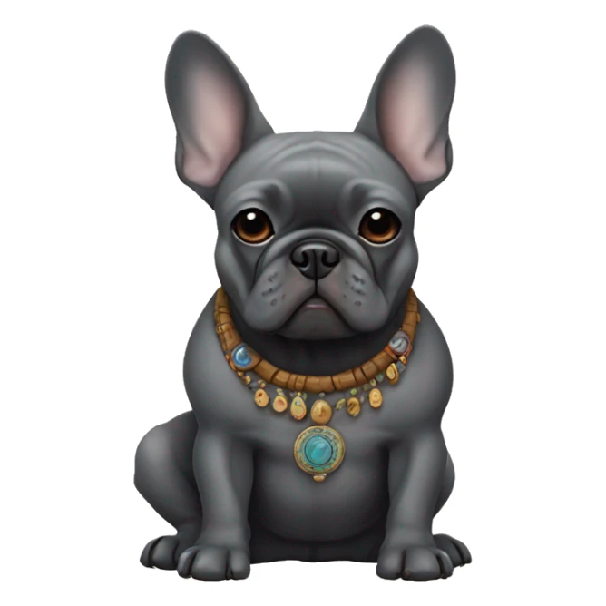 dark gray french bulldog shamanism sticker